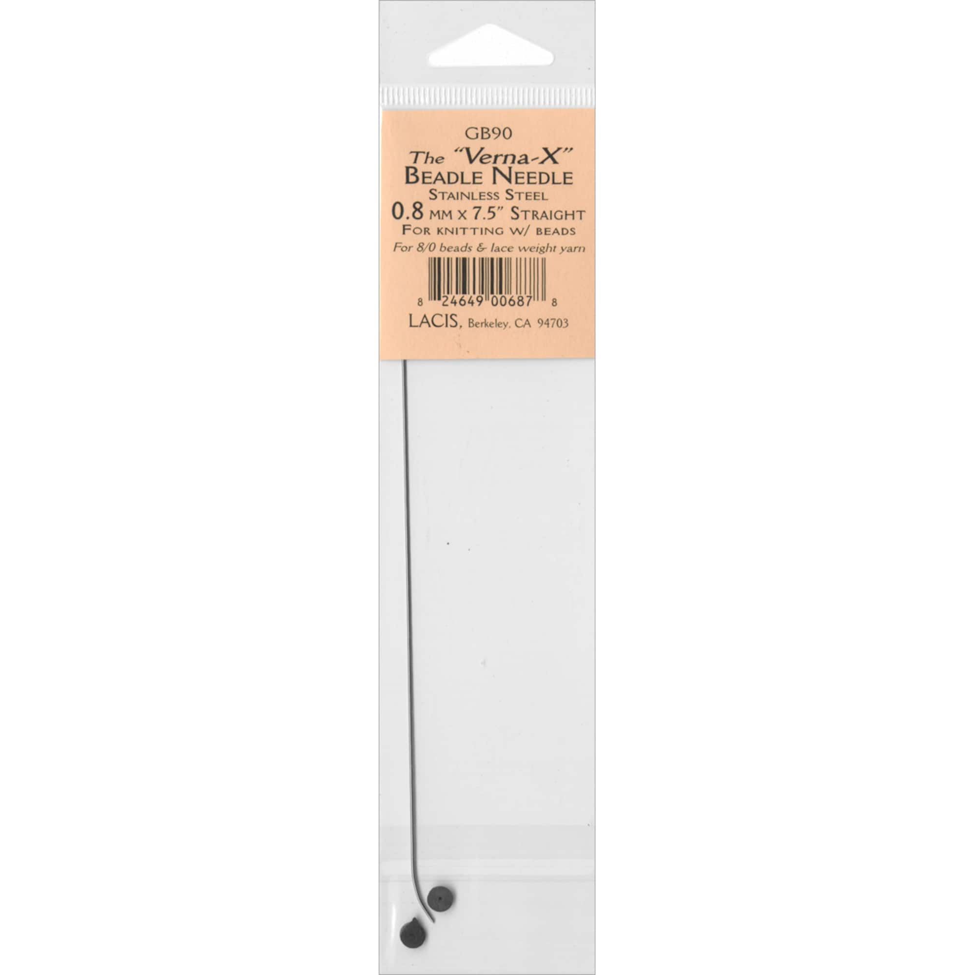 Lacis Verna-X Beadle 0.8mm Straight Needle